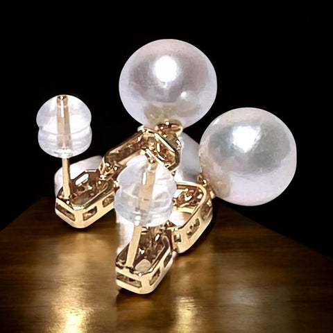 Charming 10 - 10.5mm Edison White Round Cultured Pearl Earrings