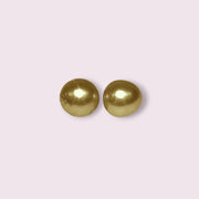 Unique A Pair 11 x 11.5mm 20.3 Carat Deep Gold Philippines Sea Pearls