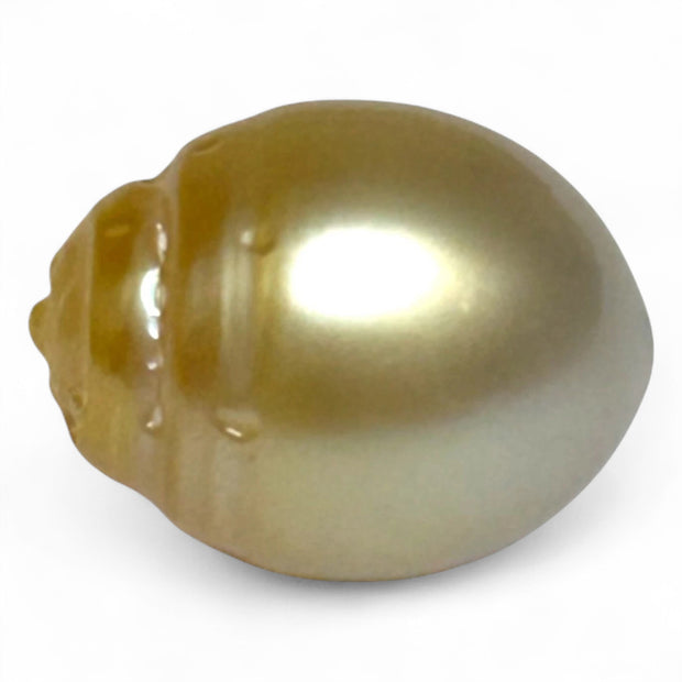 Oval 12.8 x 16.3mm 17.4 Carats Natural Gold South Sea Loose Pearl