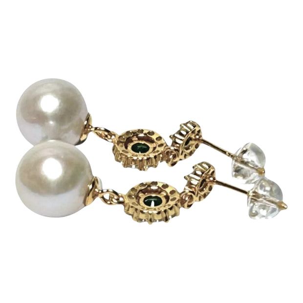 Best Gift 10.5 - 11mm White Round Edison Cultured Pearl Dangle Earrings