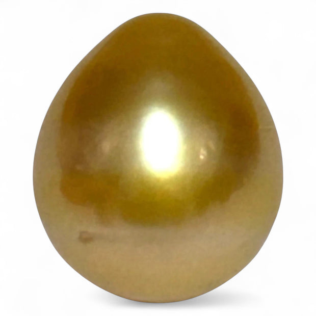 Teardrop 11.6 x 13.3mm 13.2 Carats Deep Gold South Sea Pearl