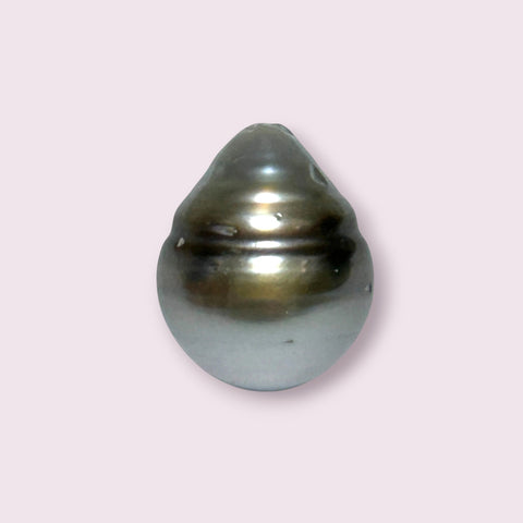 Pear 16.2 Carat 12.6 x 15.5mm Tahitian Peacock Gray Green Loose Pearl