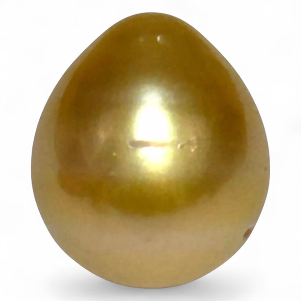 Teardrop 11.6 x 13.3mm 13.2 Carats Deep Gold South Sea Pearl