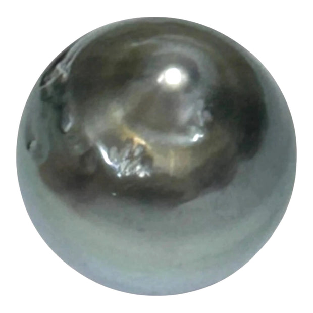 Huge 16.8 Carat 12.9 x 14.9mm Tahitian Peacock Black Green Pearl Loose