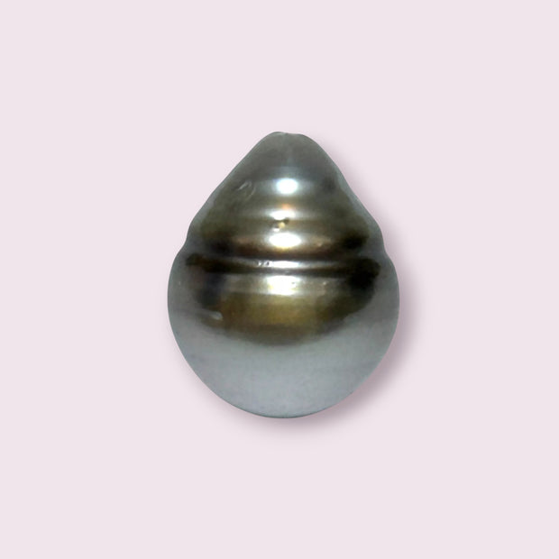 Pear 16.2 Carat 12.6 x 15.5mm Tahitian Peacock Gray Green Loose Pearl