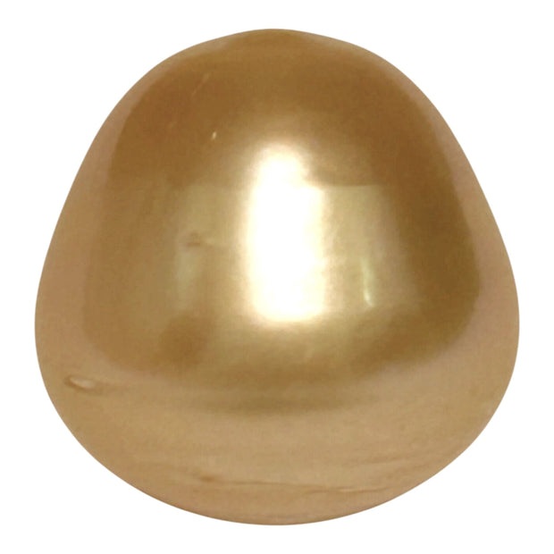 Enormous 14.9 x 15.2mm 23.5 Carat Deep Gold Philippines South Sea Pearl