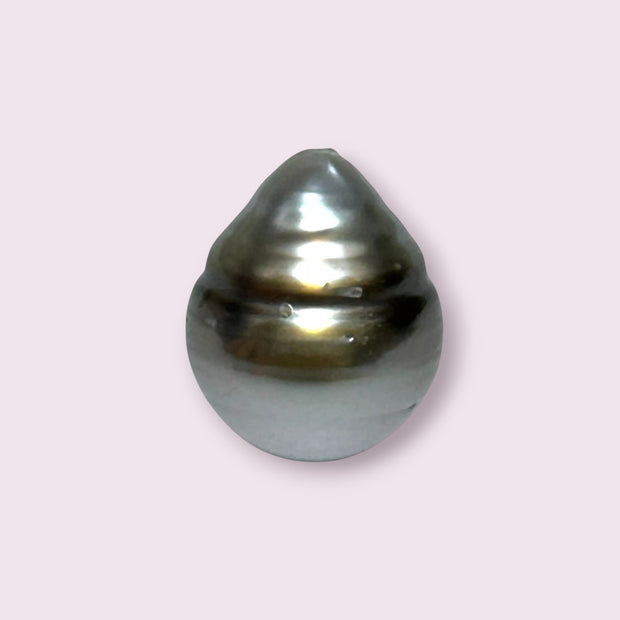 Pear 16.2 Carat 12.6 x 15.5mm Tahitian Peacock Gray Green Loose Pearl