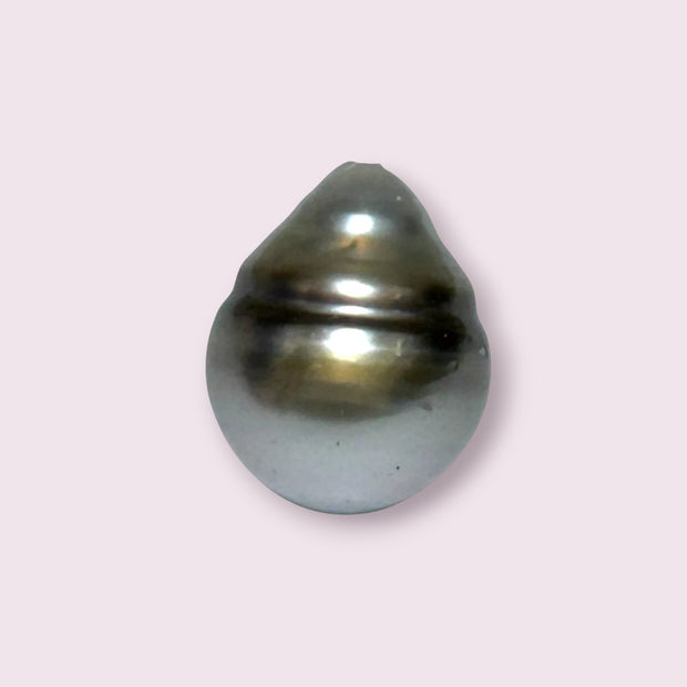 Pear 16.2 Carat 12.6 x 15.5mm Tahitian Peacock Gray Green Loose Pearl
