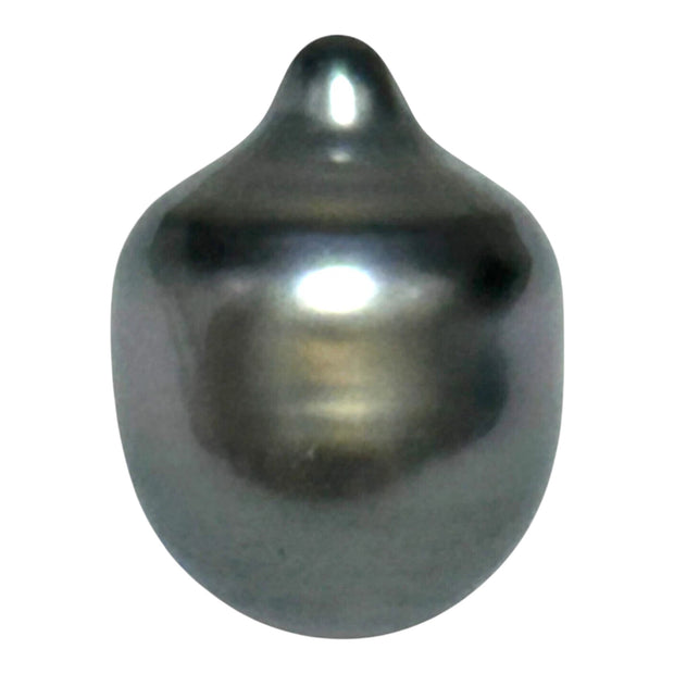 Teardrop 12.8x 17mm 17.6 Carat Tahitian Sea Black Gray Green Pearl