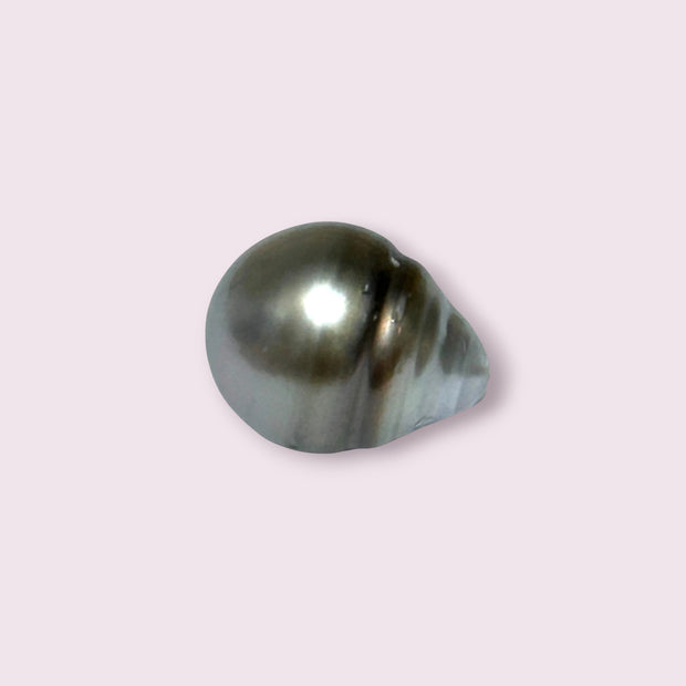 Pear 16.2 Carat 12.6 x 15.5mm Tahitian Peacock Gray Green Loose Pearl
