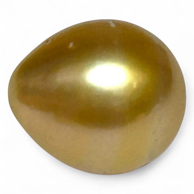 Teardrop 11.6 x 13.3mm 13.2 Carats Deep Gold South Sea Pearl