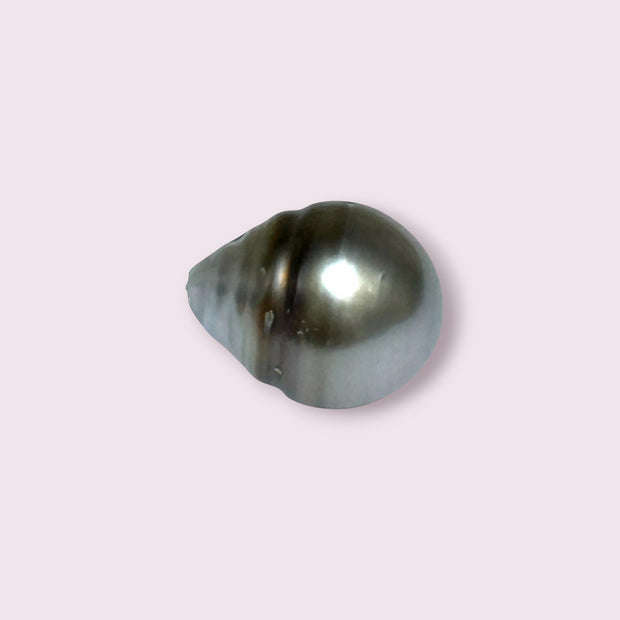 Pear 16.2 Carat 12.6 x 15.5mm Tahitian Peacock Gray Green Loose Pearl