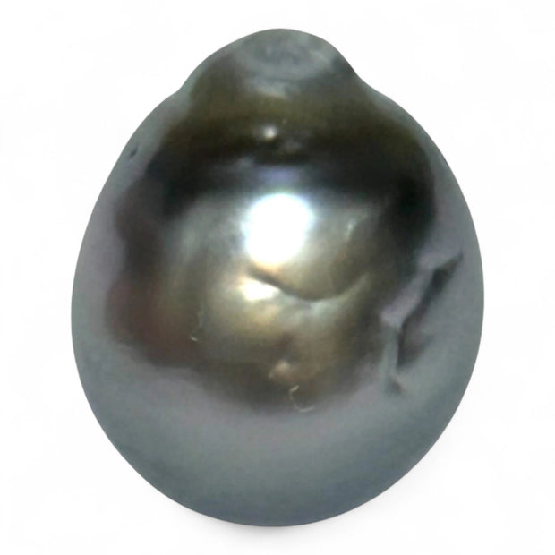 Barque 13.9 Carat 13.4 x 16.4mm Tahitian Sea Middle Gray Pearl Loose