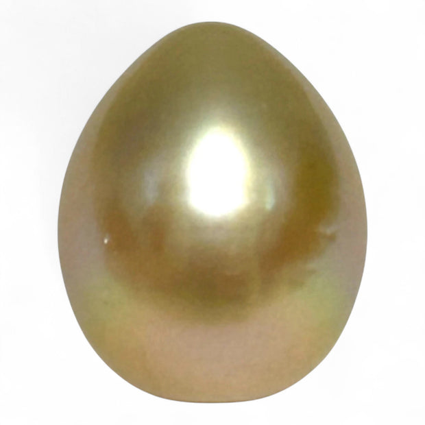 Teardrop 12,7 x 15.6mm 18.3 Carat Gold Philippines South Sea Pearl