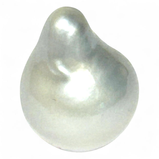 Baroque 11.9 x 13.2mm  Silver Lombok South Sea Keshi Pearl Loose