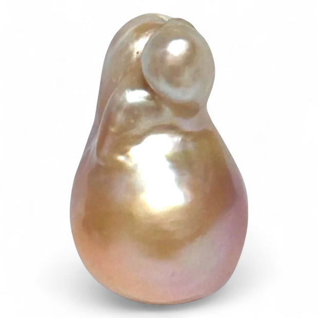 Radiant Giant 17.5 x 13.7 x 23mm Keshi Baroque Pearl – Purple Peach