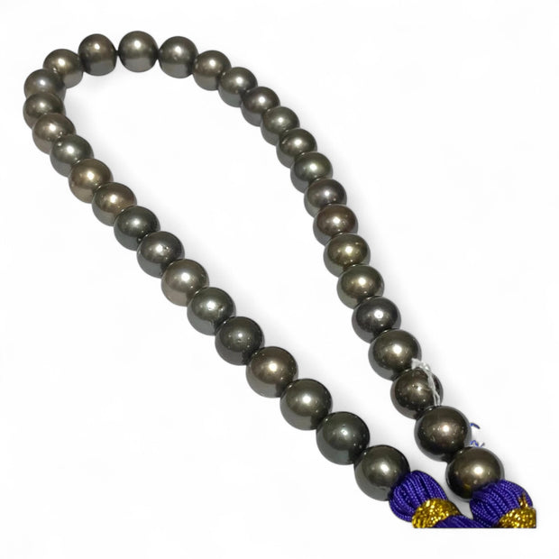 Round 11–13mm34 pcs Tahitian Peacock Gray Green Pearl 16" Strand