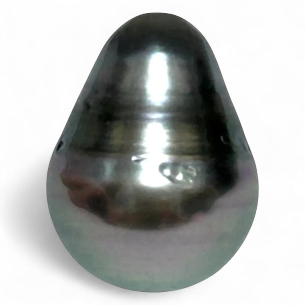 Stunning 12.1 x 15.9mm Teardrop Bottom Round Tahitian South Sea pearl