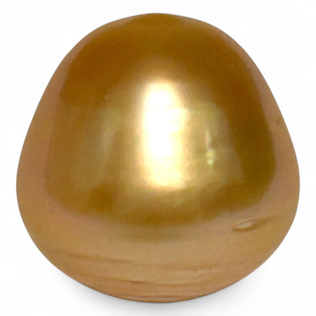 Enormous 14.9 x 15.2mm 23.5 Carat Deep Gold Philippines South Sea Pearl