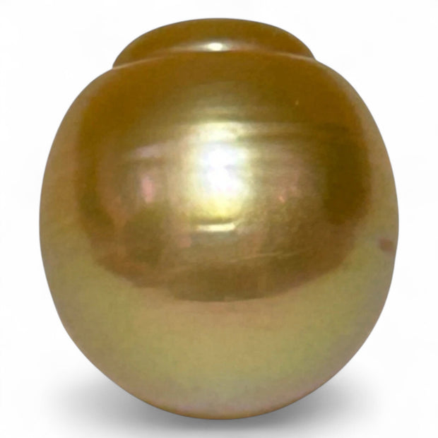 Large 14.2 x 15.6mm 21.7 Carats Deep Gold Philippines South Sea Pearl