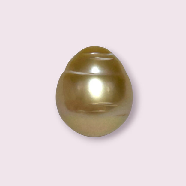 Giant Oval 14.5 x 16.8mm 24.6 Carats Deep Gold South Sea Pearl Loose