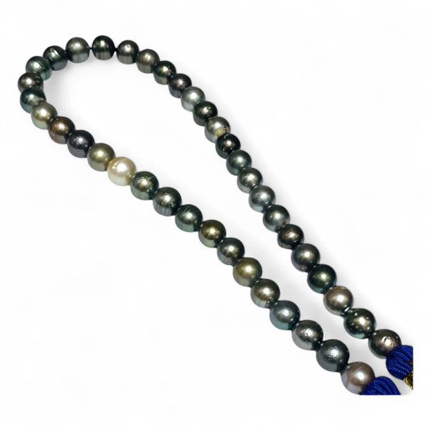 Round 9 - 11mm 40 pcs Multicolors Tahitian South Sea Pearl 16" Strand