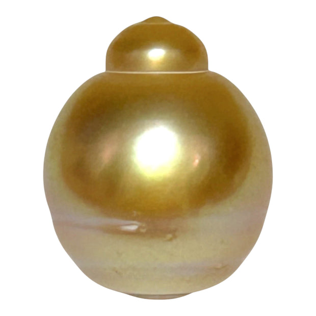 Giant 14.5 × 17.6mm 24.2ct Natural Deep Gold South Sea Pearl Loose