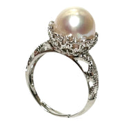 Gorgeous 11.3mm White Round Edison Cultured Pearl Solid Ring Size 8