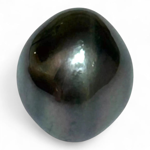 Massive Oval 21 Ct 13.3 x 15.4 mm Peacock Gray Tahitian Sea Pearl