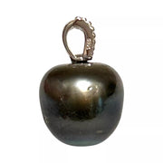 Oval 12.7x13.2mm Tahitian Sea Peacock Black-Green Pearl Pendant