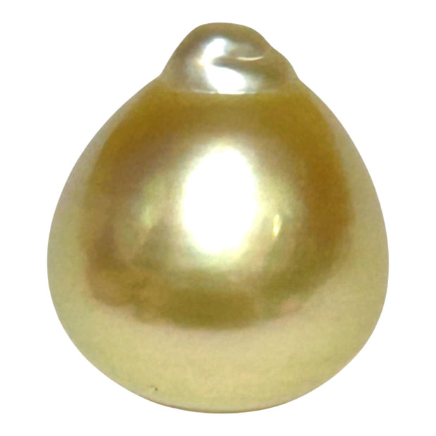 Teardrop 12.2 x 13.8mm 14.6 Carat Gold Philippines South Sea Pearl