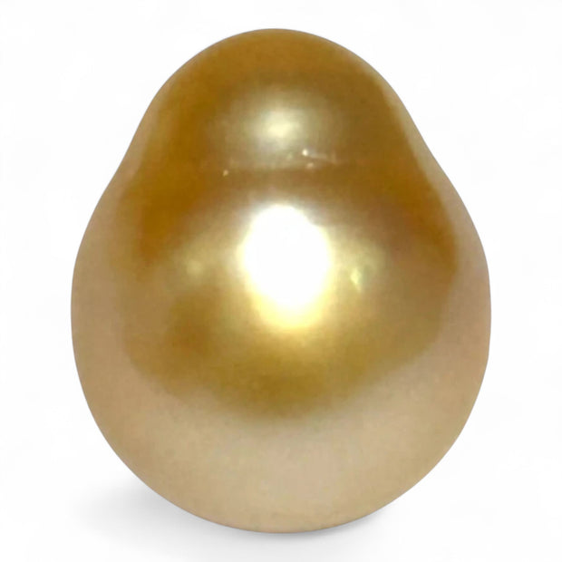 Gorgeous 14.3 x 17mm 23.3 Carats South Sea Pearl – Rich Gold Oval