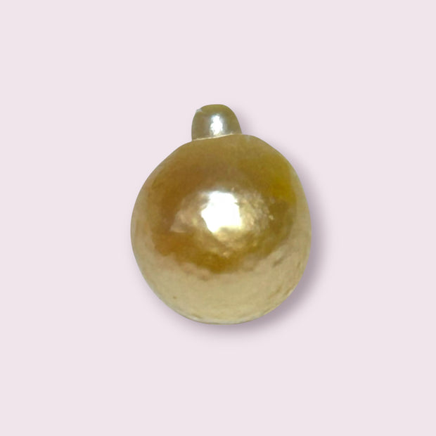 Oval 12.5 x 15mm 14.7 Carats Pale Gold Australia South Sea Pearl Loose