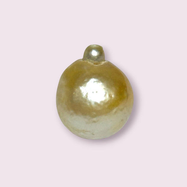 Oval 12.5 x 15mm 14.7 Carats Pale Gold Australia South Sea Pearl Loose