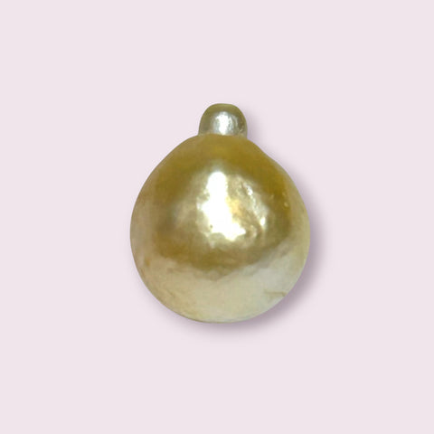 Oval 12.5 x 15mm 14.7 Carats Pale Gold Australia South Sea Pearl Loose