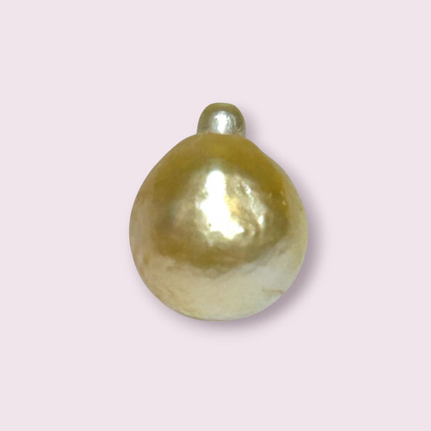 Oval 12.5 x 15mm 14.7 Carats Pale Gold Australia South Sea Pearl Loose
