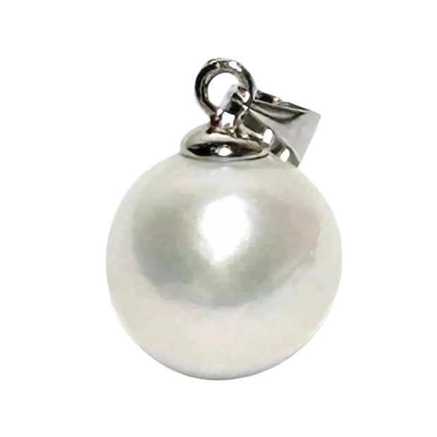 Stunning Round 10.5-11mm Edison White Hint Pink Pearl Pendant
