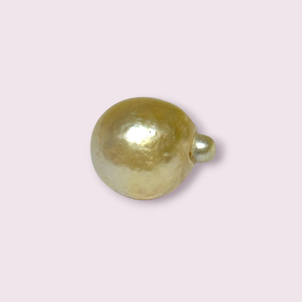 Oval 12.5 x 15mm 14.7 Carats Pale Gold Australia South Sea Pearl Loose