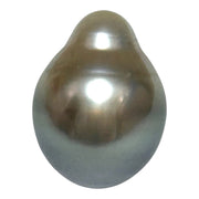 Glorious 14.6 Carat 12 x 15.7mm Tahitian Peacock Grey Green Drop Pearl