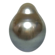 Glorious 14.6 Carat 12 x 15.7mm Tahitian Peacock Grey Green Drop Pearl