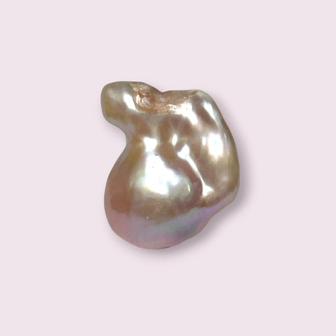 Giant Baroque Keshi Natural Purple Peach Pearl - 17.5 x 13.7 x 23mm