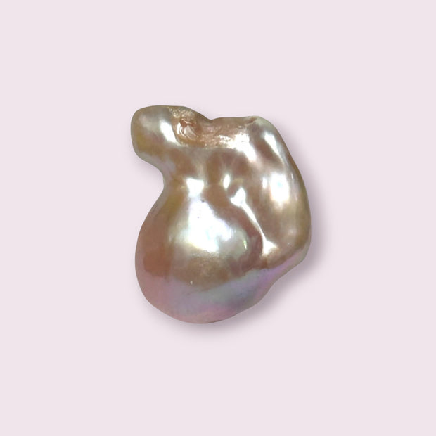 Giant Baroque Keshi Natural Purple Peach Pearl - 17.5 x 13.7 x 23mm