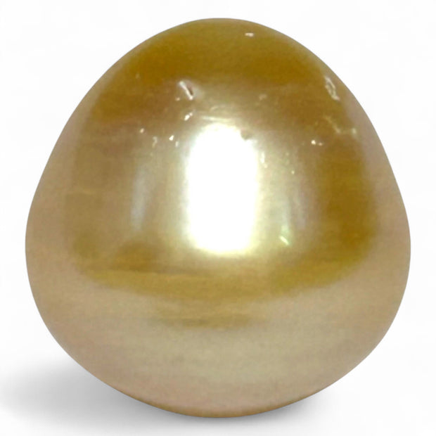 Oval Drop 16.1 x 16.4mm 29.2 Carats Rich Gold South Sea Pearl Loose