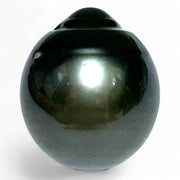 Oval 21.8 Carats 14 x 16.2mm Tahitian South Sea Peacock Black Pearl