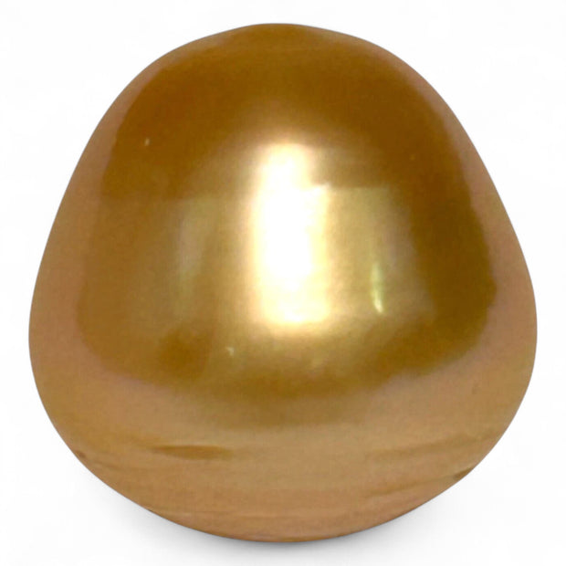 Enormous 14.9 x 15.2mm 23.5 Carat Deep Gold Philippines South Sea Pearl