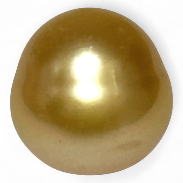 Oval Giant 19.8 Carats 13.9 x 14.2mm Deep Gold South Sea Loose Pearl