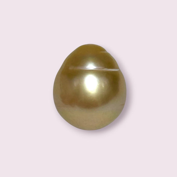 Giant Oval 14.5 x 16.8mm 24.6 Carats Deep Gold South Sea Pearl Loose