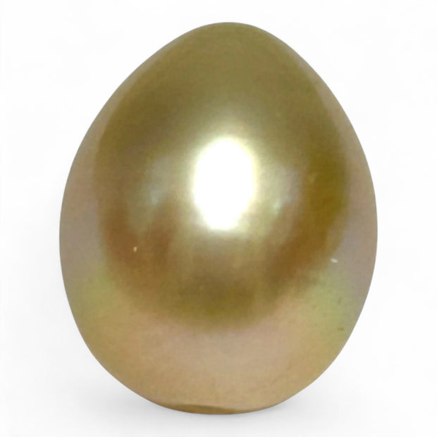 Teardrop 12,7 x 15.6mm 18.3 Carat Gold Philippines South Sea Pearl