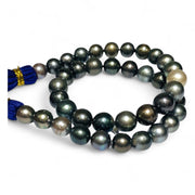 Round 9 - 11mm 40 pcs Multicolors Tahitian South Sea Pearl 16" Strand