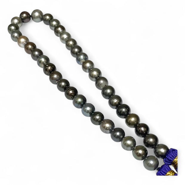 Round 10 - 12mm 38 pcs Multicolors Tahitian South Sea Pearl 16" Strand